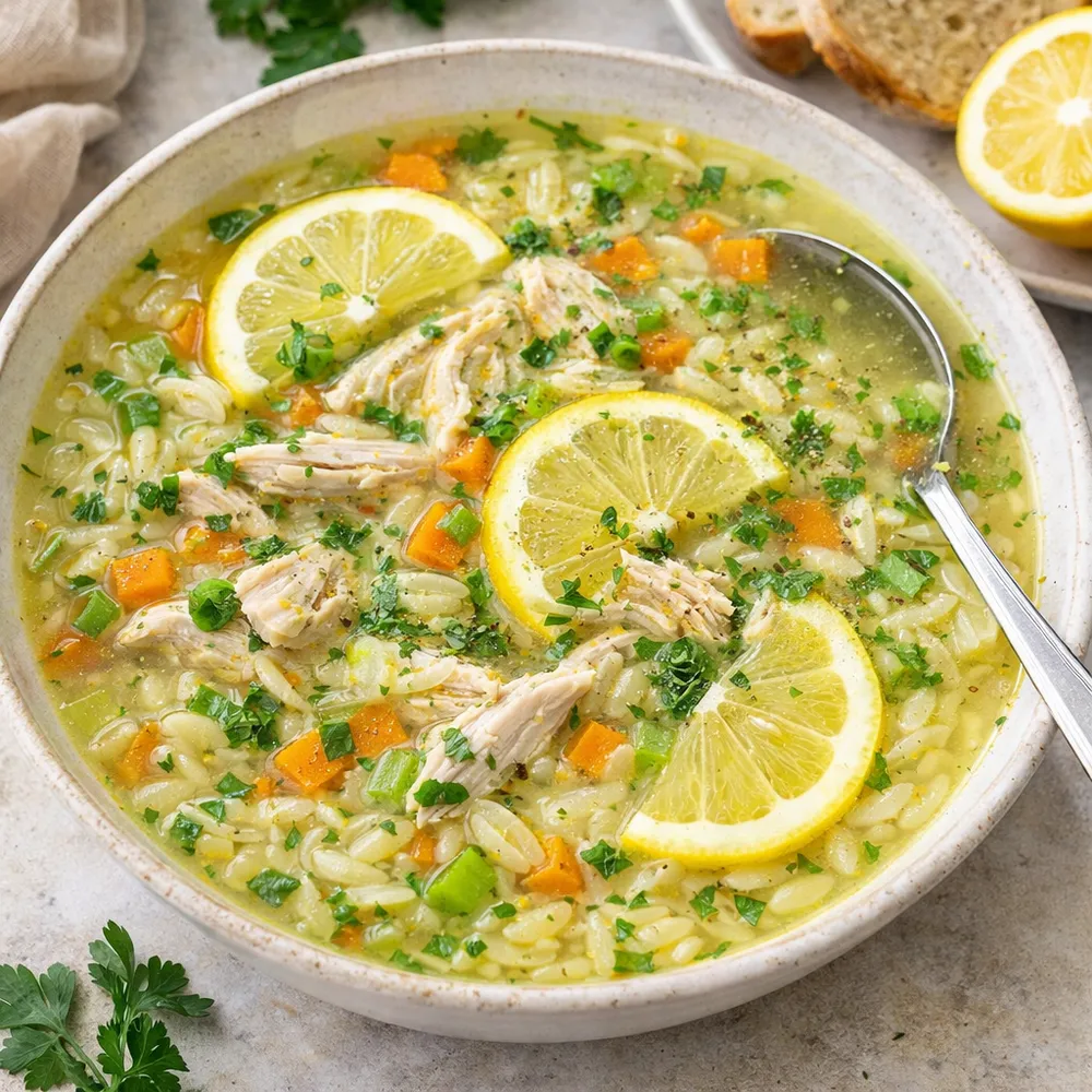 Lemon Chicken Orzo Soup
