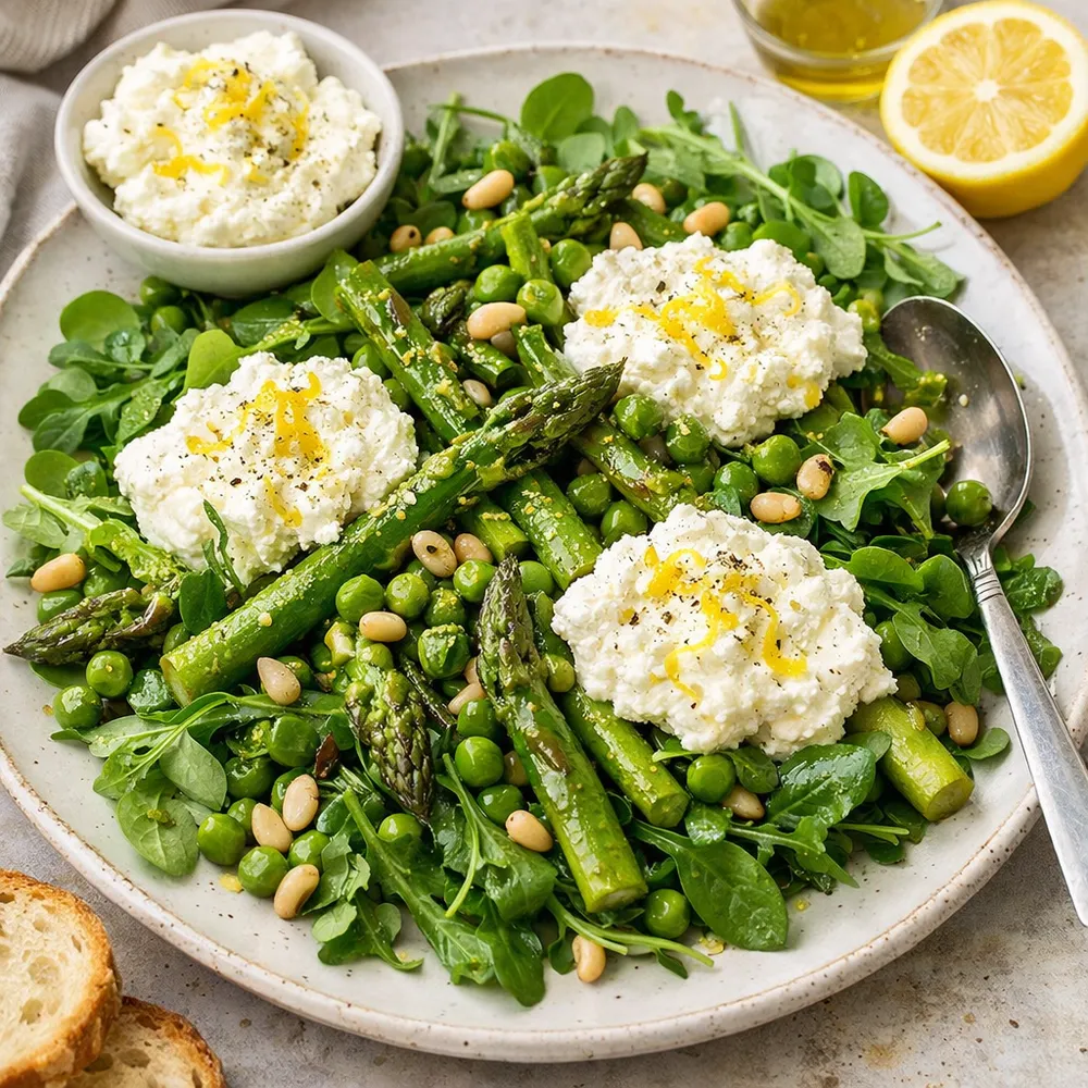 🥗 Asparagus & pea salad with lemon ricotta